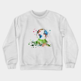 Turtle with earth on its back Crewneck Sweatshirt